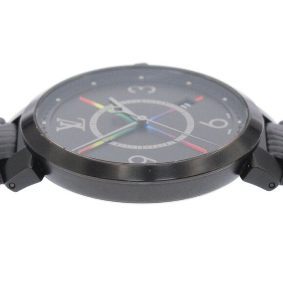 LOUIS VUITTON Tambour Slim Rainbow QA113 black Dial Quartz Men's Watch_885232 - Picture 6 of 6